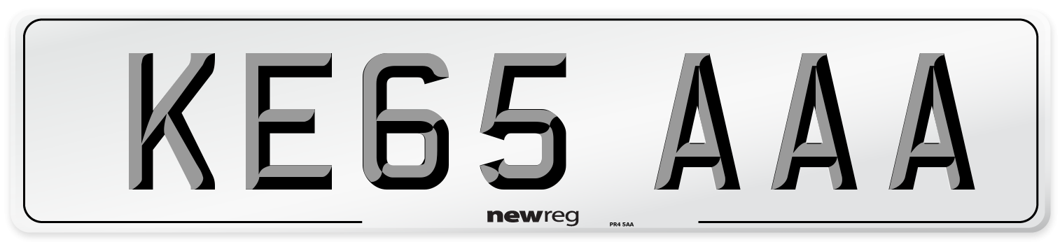 KE65 AAA Number Plate from New Reg
